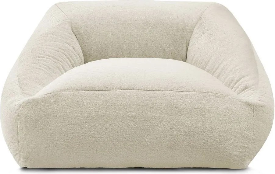 Fotoliu bean bag crem cu tapițerie din blană artificială Lilibet – Bobochic Paris