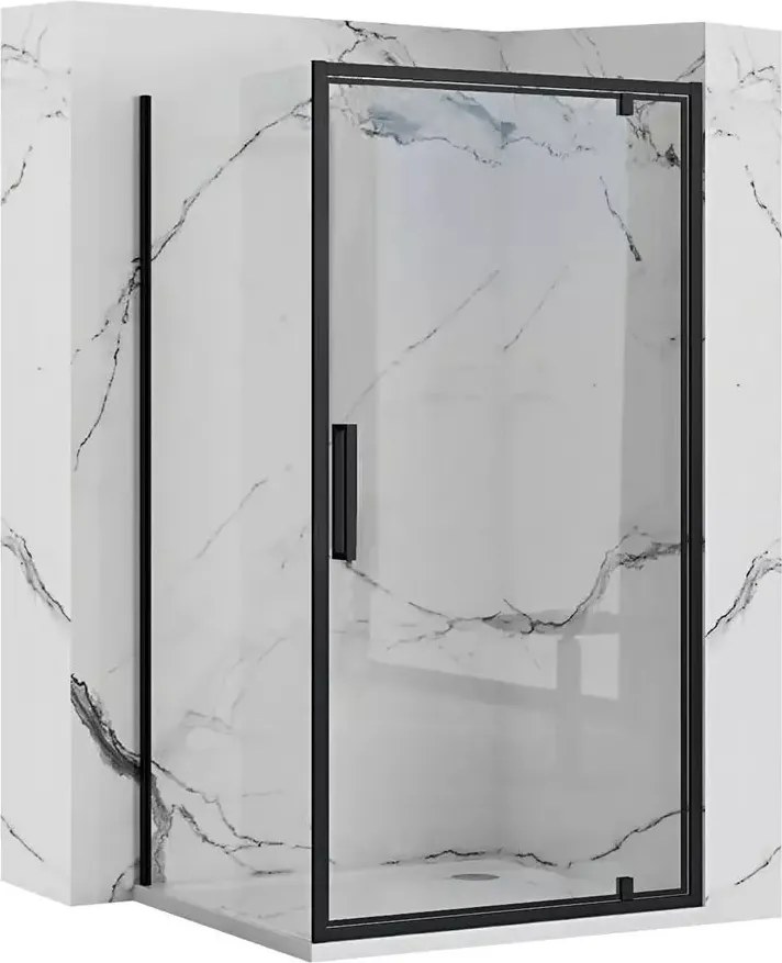 Cabina de dus dreptunghiulara cu usa pivotanta Rea Rapid Swing 100x80 negru