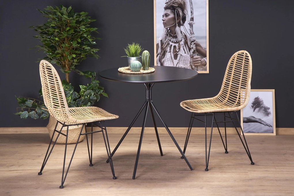 OFERTA Masa de dining neagra PHANTOM 80x80 clasa II