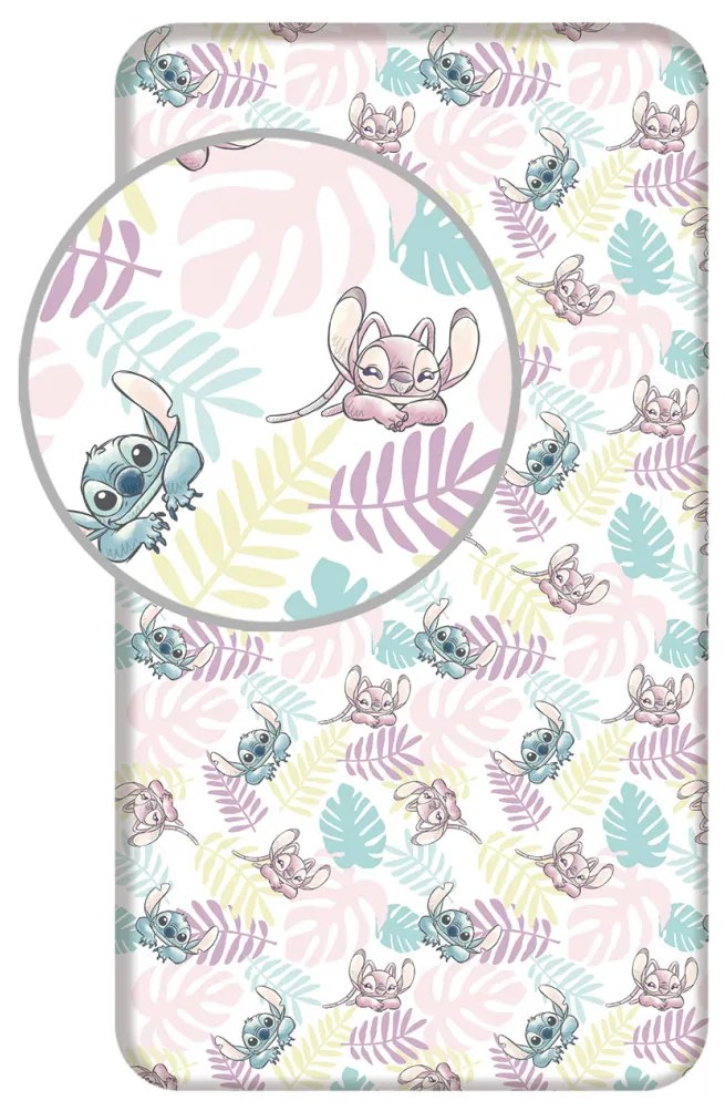 Disney Lilo și Stitch Leaves cearșaf cu elastic 90x200 cm