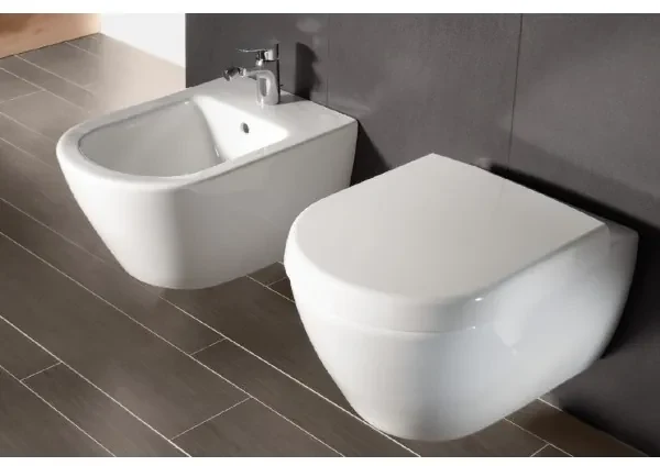 Pachet vas WC rimless suspendat + bideu suspendat, Villeroy&Boch Subway 2.0, DirectFlush, cu capac WC inchidere lenta