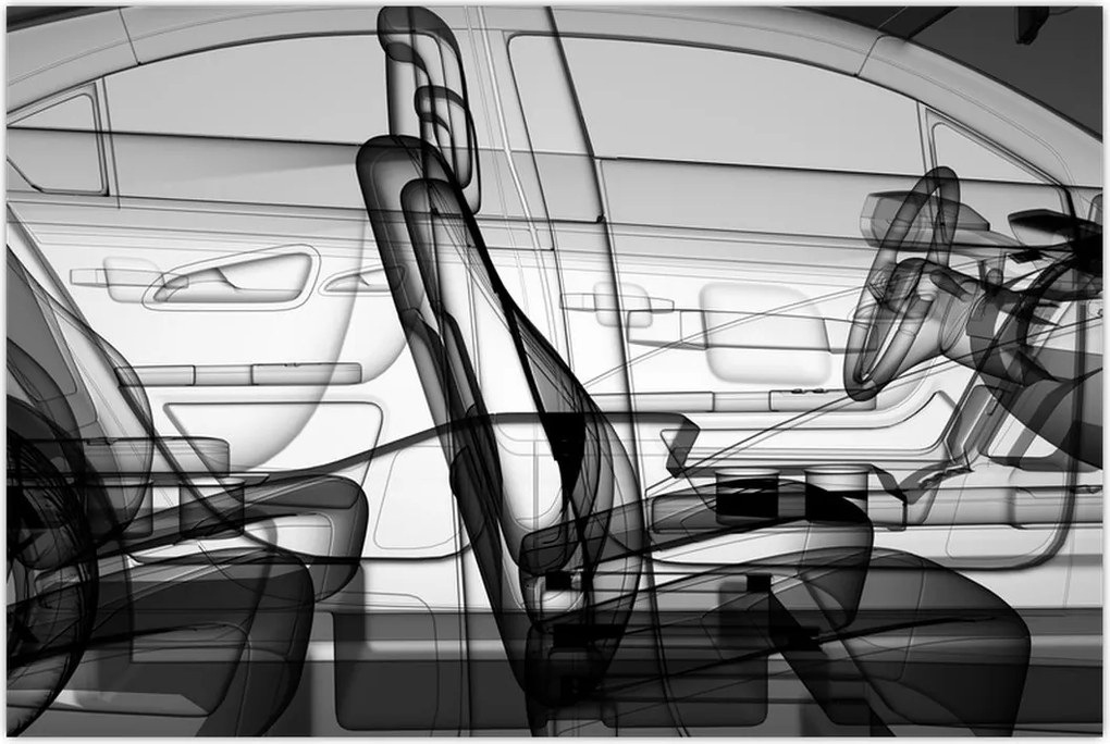 Tablou - 3D model mașina (90x60 cm)