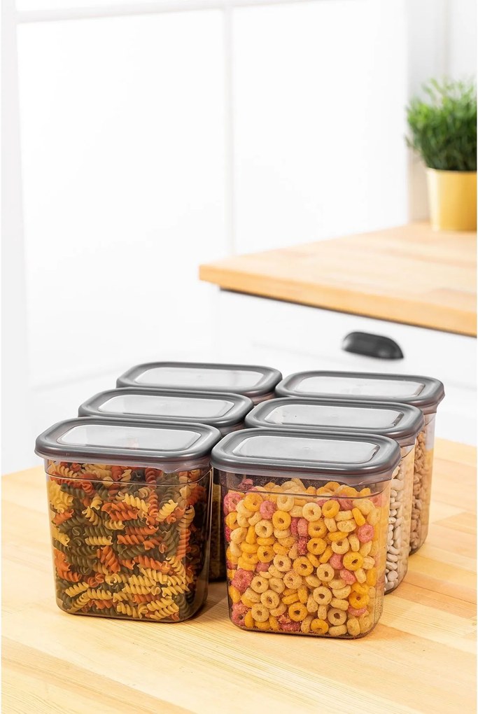 Set cutii de depozitare (6 piese), Hermia, Culoare: Antracit