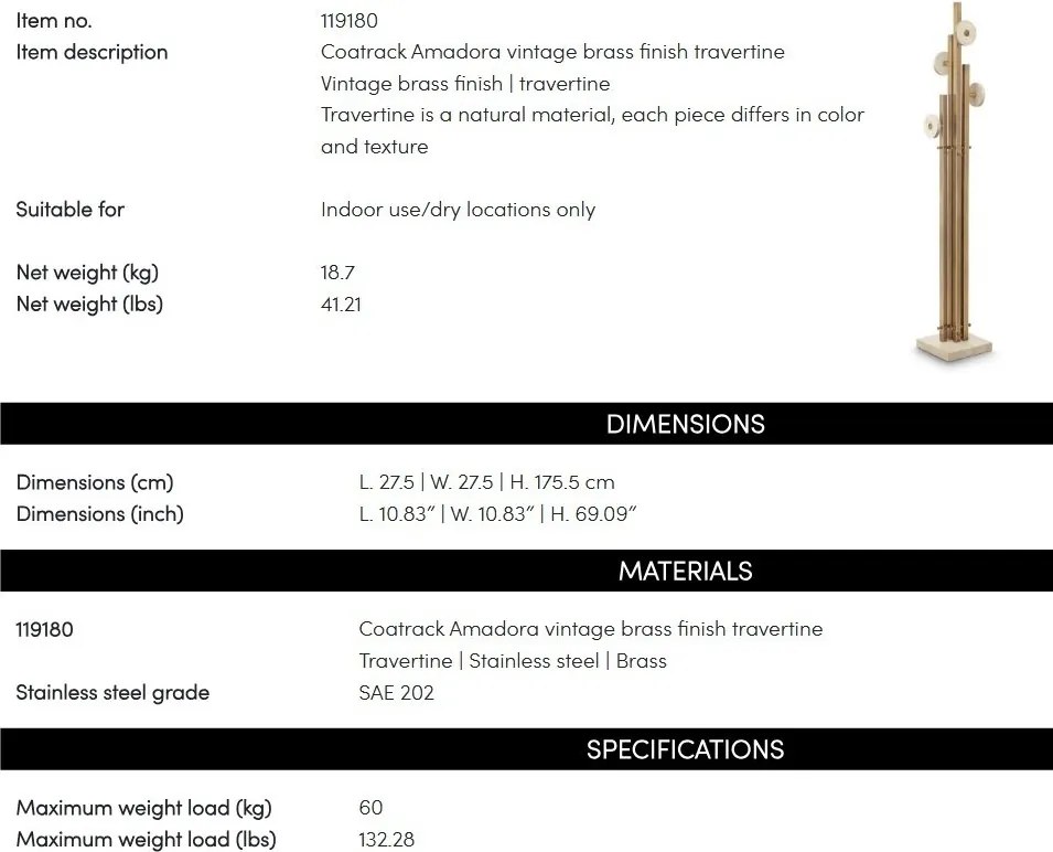 Cuier haine design LUX Amadora