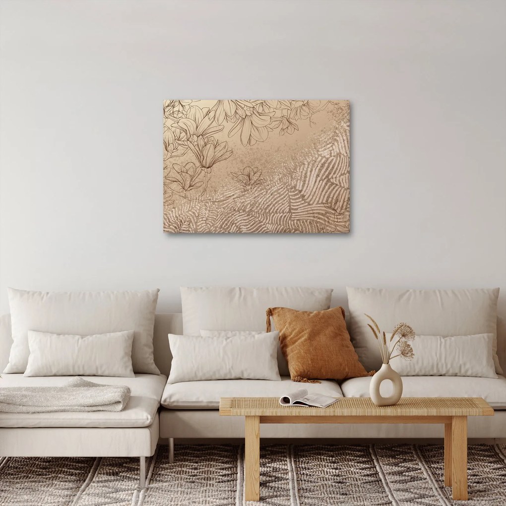 Tablou - Flori desenate (70x50 cm)