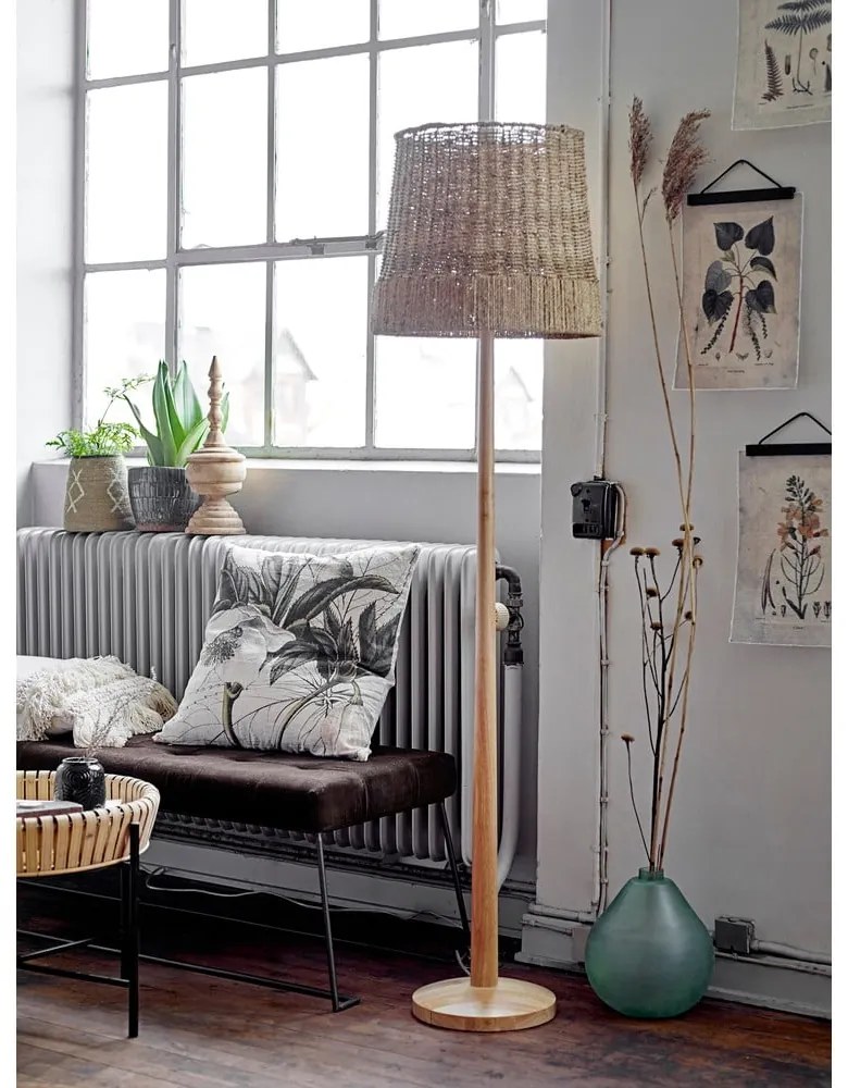 Lampadar în culoare naturală cu abajur din ratan (înălțime 160 cm) Kakasi – Bloomingville