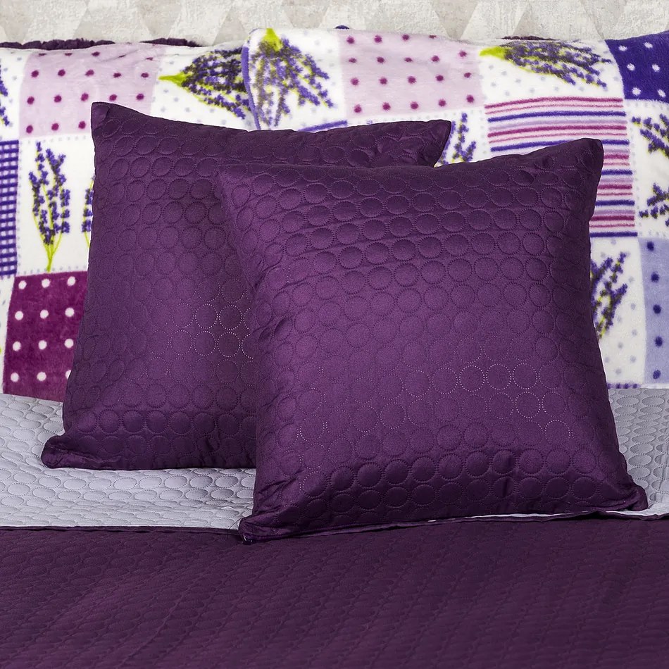 Cuvertură de pat 4Home Doubleface, violet/violetdeschis, 220 x 240 cm, 2x 40 x 40 cm