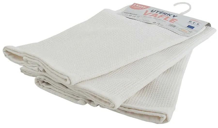 Prosoape de vase 3 buc. din bumbac 40x60 cm Wafle – B.E.S.