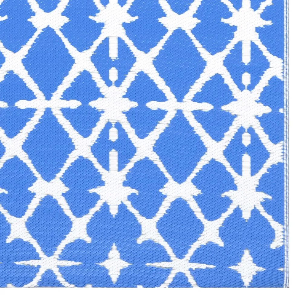 Covor de exterior, albastru alb, 160x230 cm, PP Albastru si alb, 160 x 230 cm