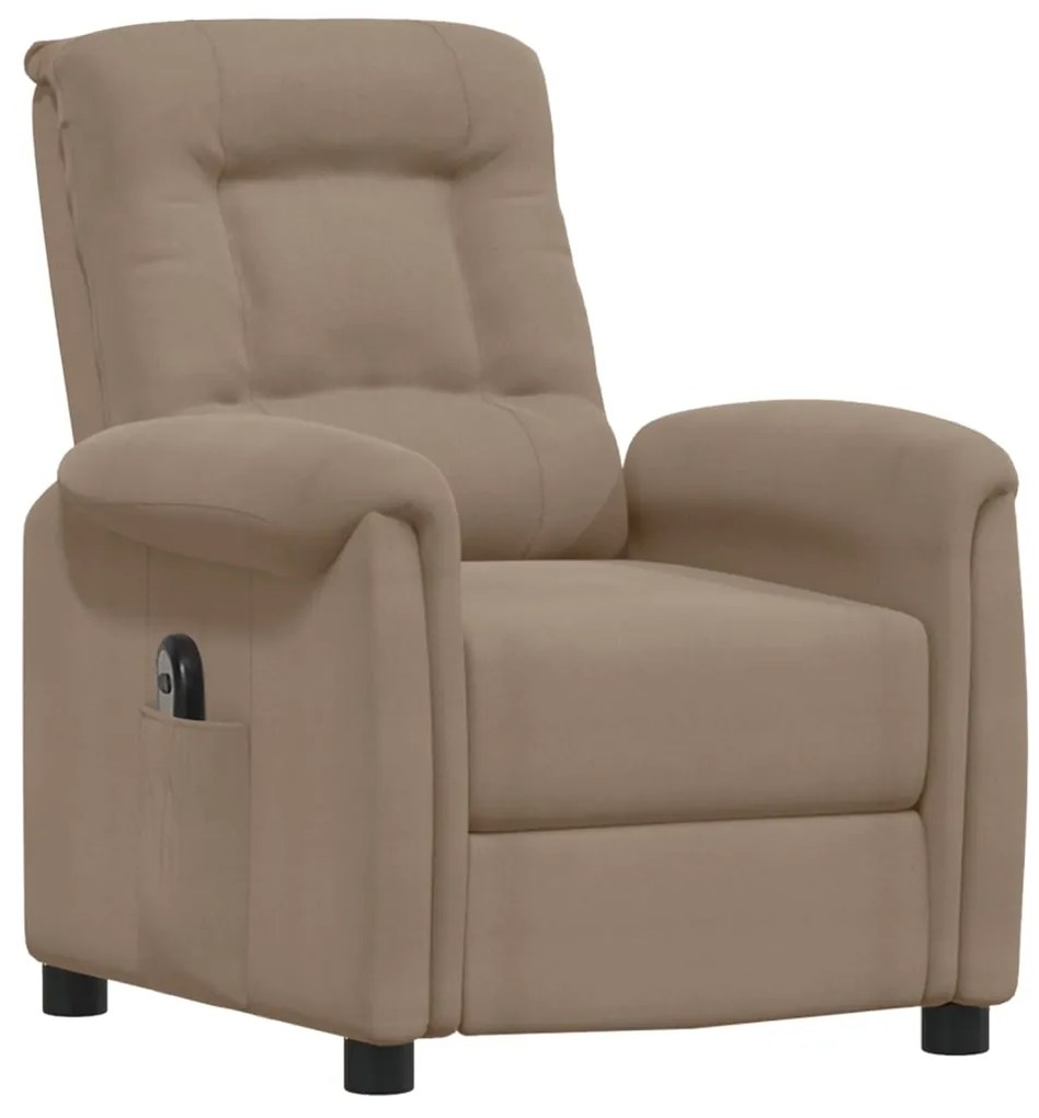 3098583 vidaXL Fotoliu rabatabil electric, gri taupe, microfibră