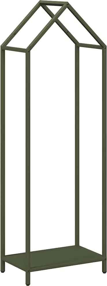 vidaXL Suport pentru lemne de foc Verde măsline Oțel laminat la rece