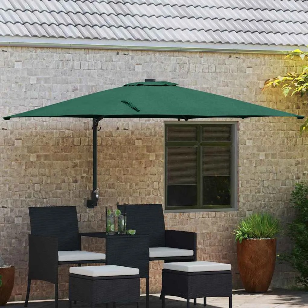 vidaXL Parasol de Grădină Verde 248.5 x 247.5 x 160 cm țesătură
