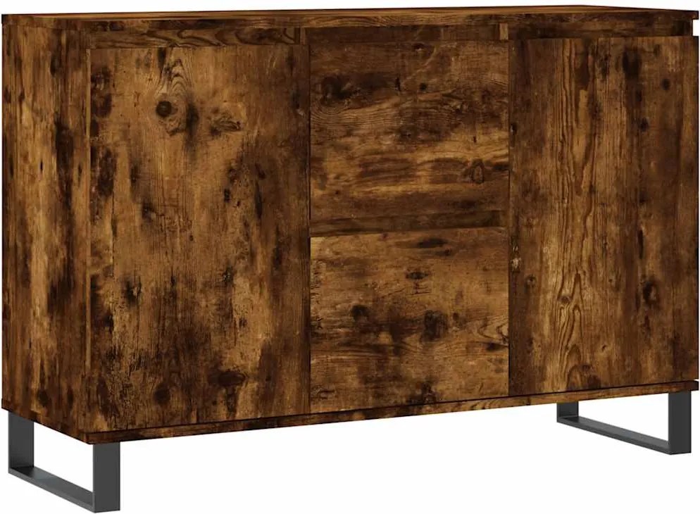 vidaXL Servantă, stejar fumuriu, 101,5x35x70 cm, lemn prelucrat