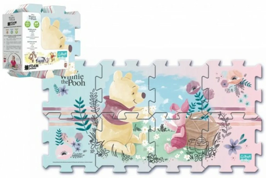 Foam puzzle Winnie the Pooh 32x32x1cm 8ks într-o pungă 2+