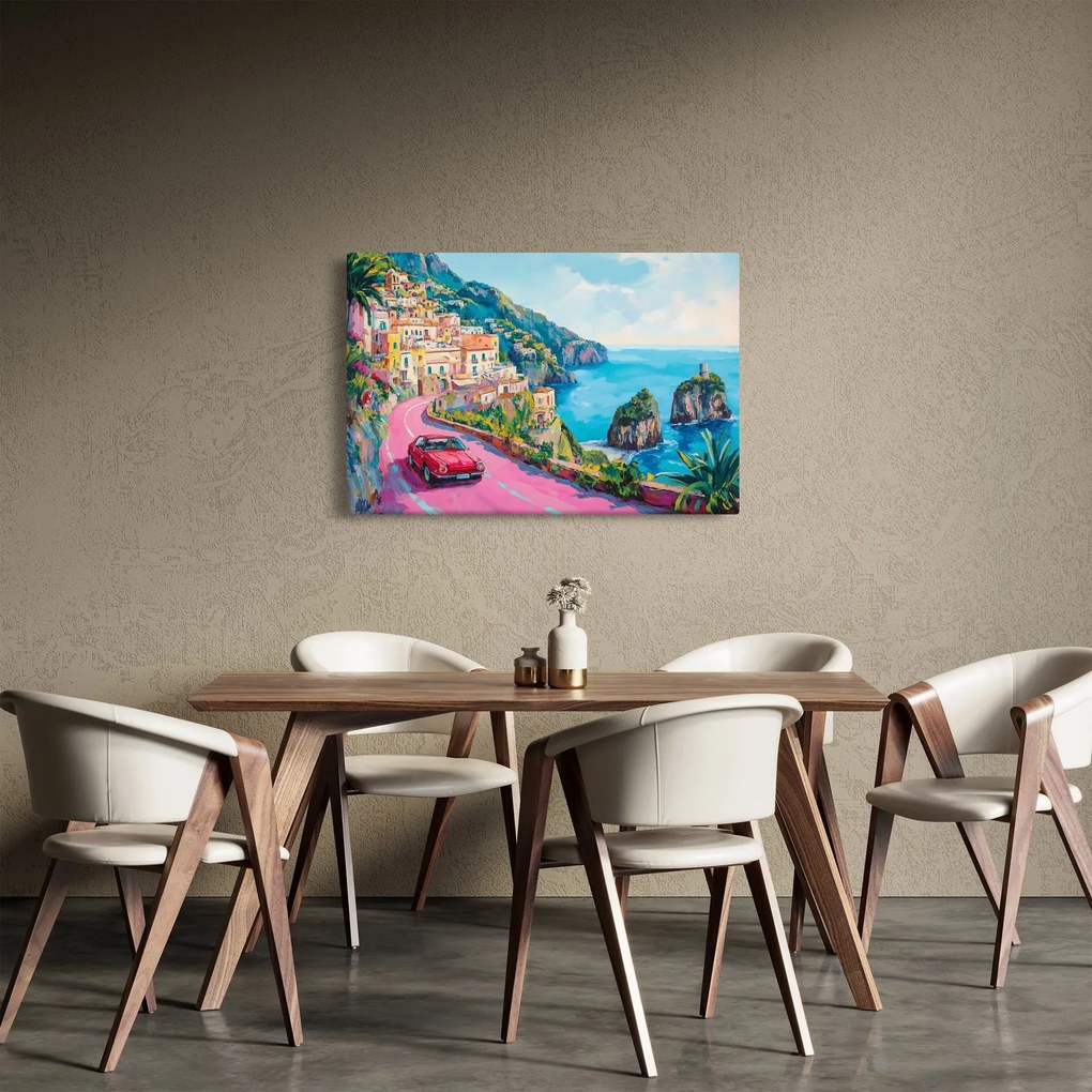 Tablou - Drum roz pe coastă (90x60 cm)