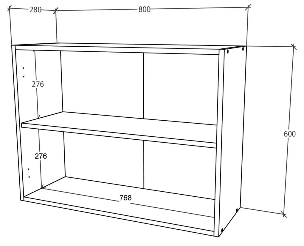 Corp haaus Karo, 2 Usi, Lemn Natural/Alb, 80 x 30 x 60 cm