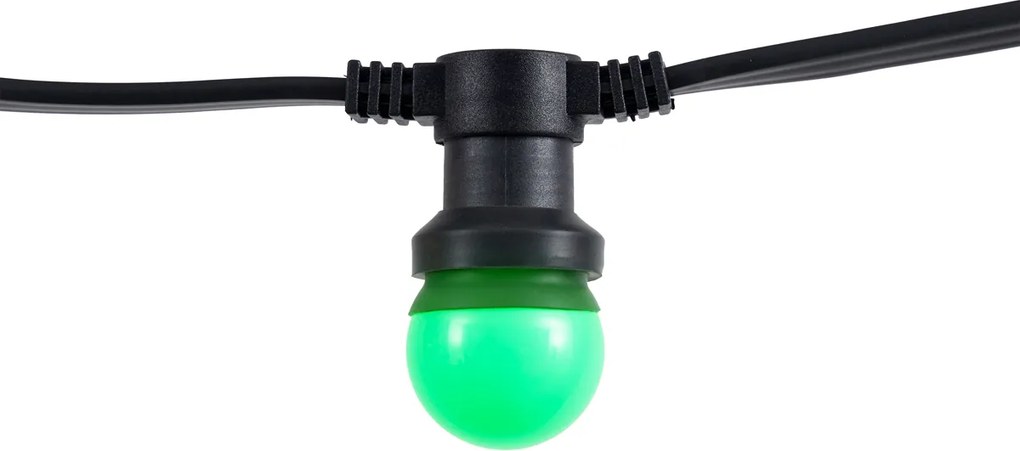 Ghirlandă luminoasă neagră conectabilă 10m cu priză incl. E27 20 lumini IP64 - Lubber