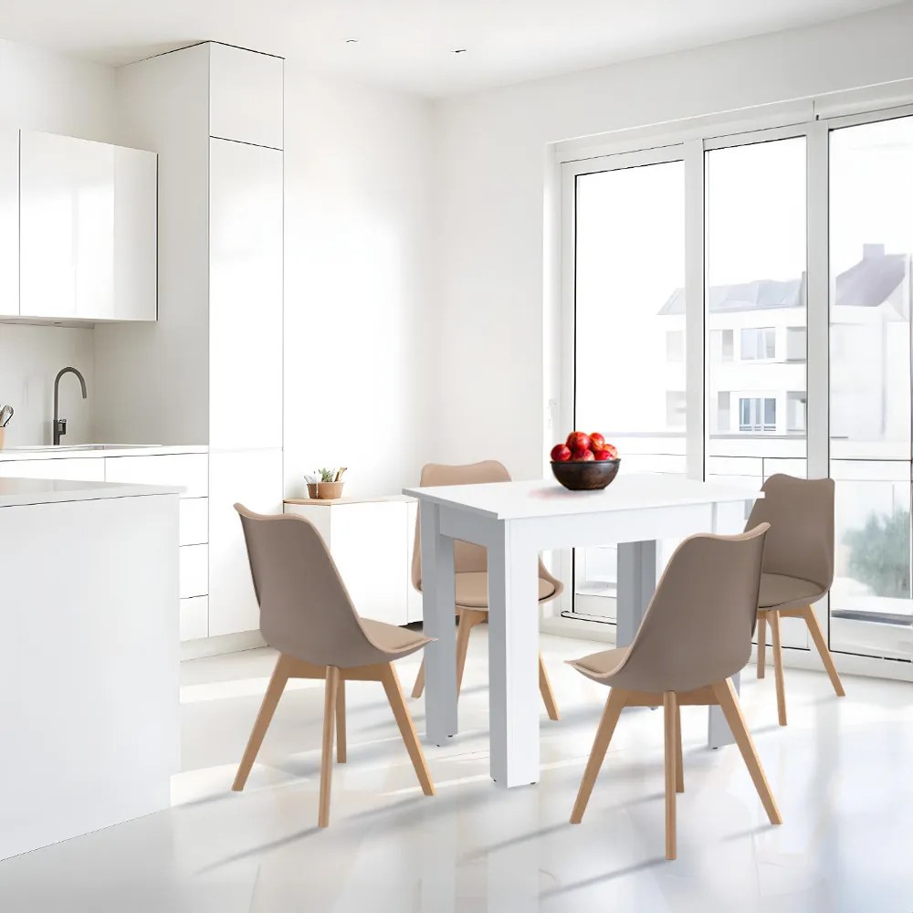 Set de masă Amina 4+1 bej-alb