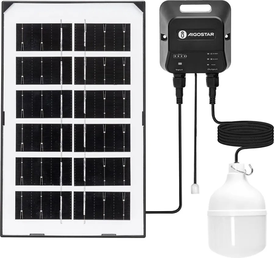 Aigostar - Lustră solară LED/35W/12V 3000 mAh 6500K diam. 10 cm