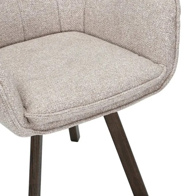 Set de 2 scaune pivotante picioare din lemn THOR bej