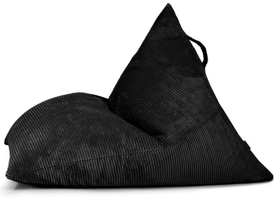 Fotoliu bean bag negru cu tapițerie din catifea reiată Razz – SLOWDOWN
