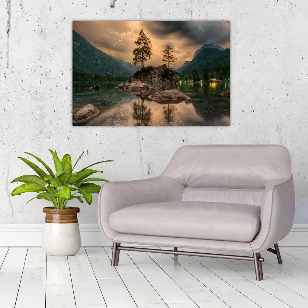 Tablou - lacul în munți (90x60 cm)