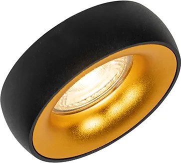 Spot de design îngropat negru cu interior auriu - Mooning
