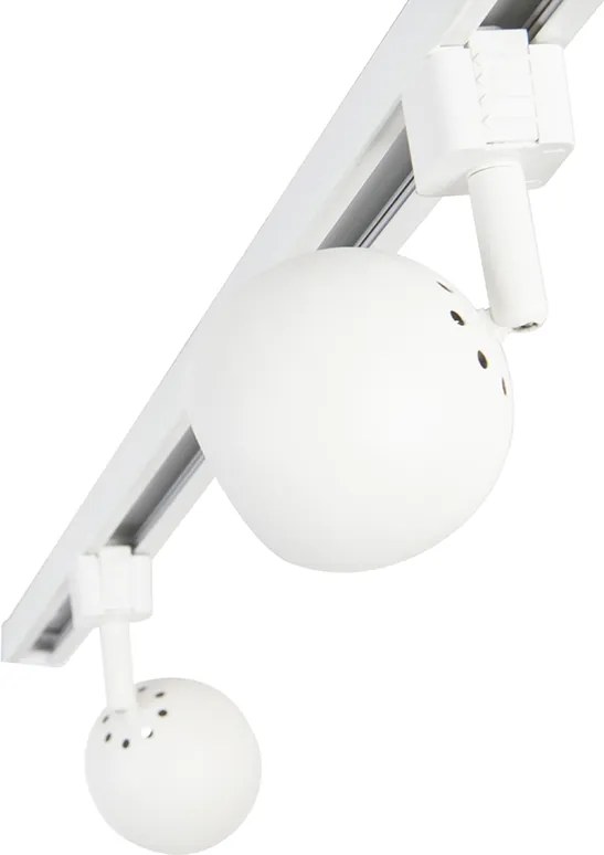 Sistem de iluminat inteligent cu șină modernă albă, monofazat, incl. 3 Wifi GU10 - Gissi