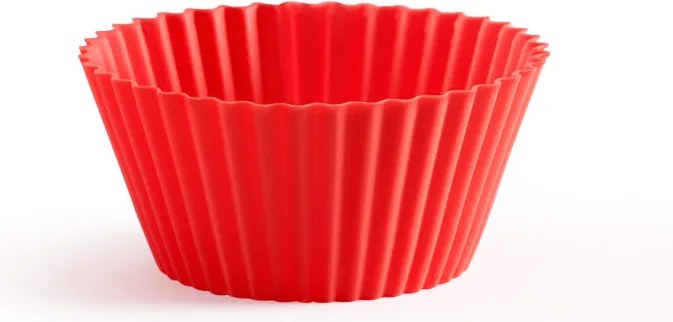 Set 6 forme pentru briose Lekue 1010163, Ø7 cm, -60°C/+220°C, Silicon platinat, Rosu