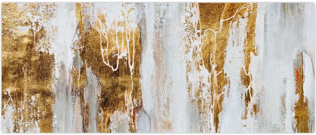 Tablou - Abstract auriu (120x50 cm)
