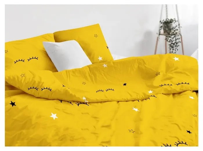 Lenjerie de pat pentru copii galbenă pentru pat de o persoană 140x200 cm Dide – Mijolnir