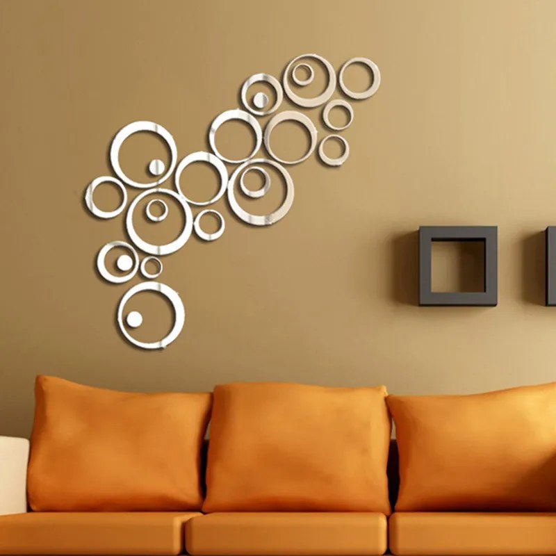 Sticker acrilic 3D Circle Mirror Silver