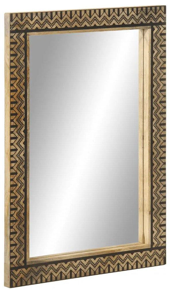 vidaXL Oglindă de baie, 50x70 cm, lemn masiv de mango și sticlă