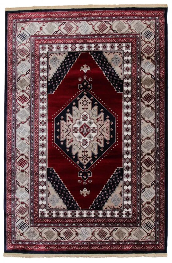 Covor clasic burgundia Turkmen 200x300 covor poliester mecanic pentru living sau dormitor