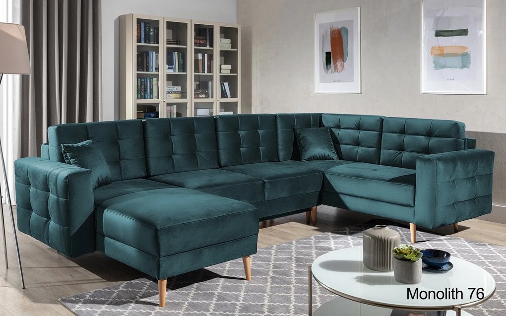 Colțar lemn masiv Formă U Extensibil Haga 320x202cm Personalizabil - Monolith 97