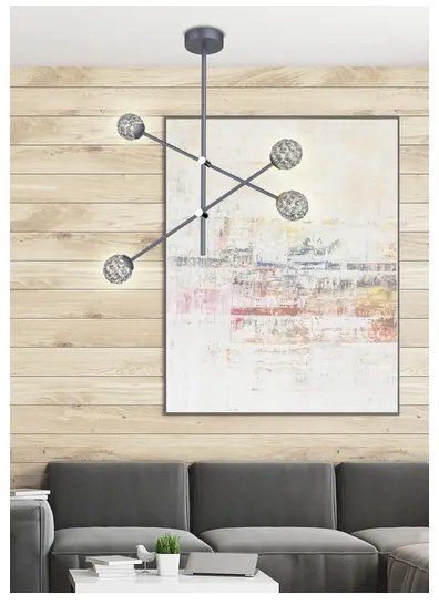 Lustră pe tijă PAKSOS 6xG9/5W/230V neagră