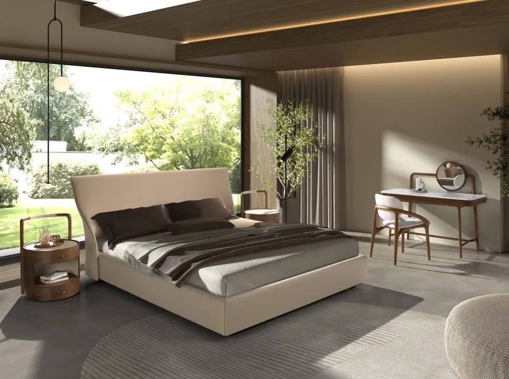 Masa machiaj design LUX White-Walnut