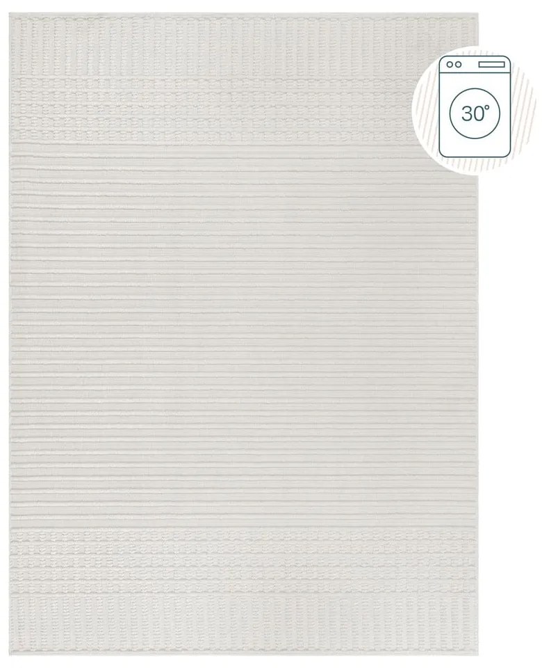 Covor alb lavabil din janilie 80x160 cm Elton – Flair Rugs