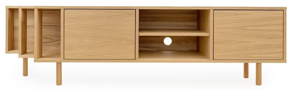 Comodă TV în culoare naturală cu aspect de lemn de stejar 189x50x44 cm Shift – Woodman