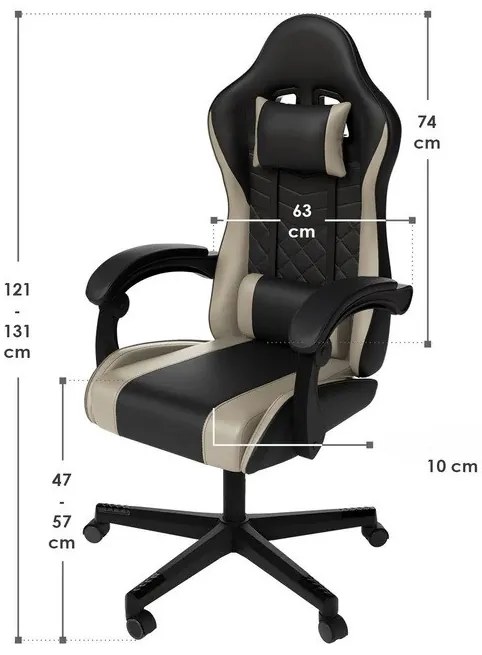 Juskys Scaun de birou HyperSeat - negru/bej