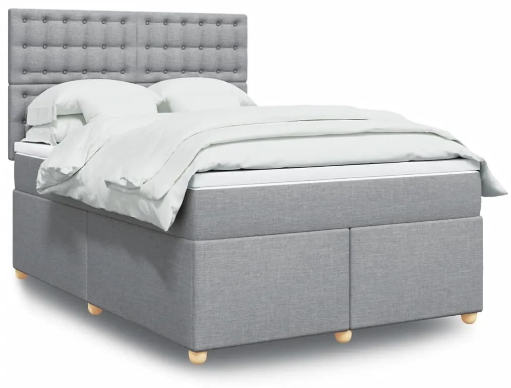 vidaXL Pat continental, gri deschis, 140x200 cm, material textil