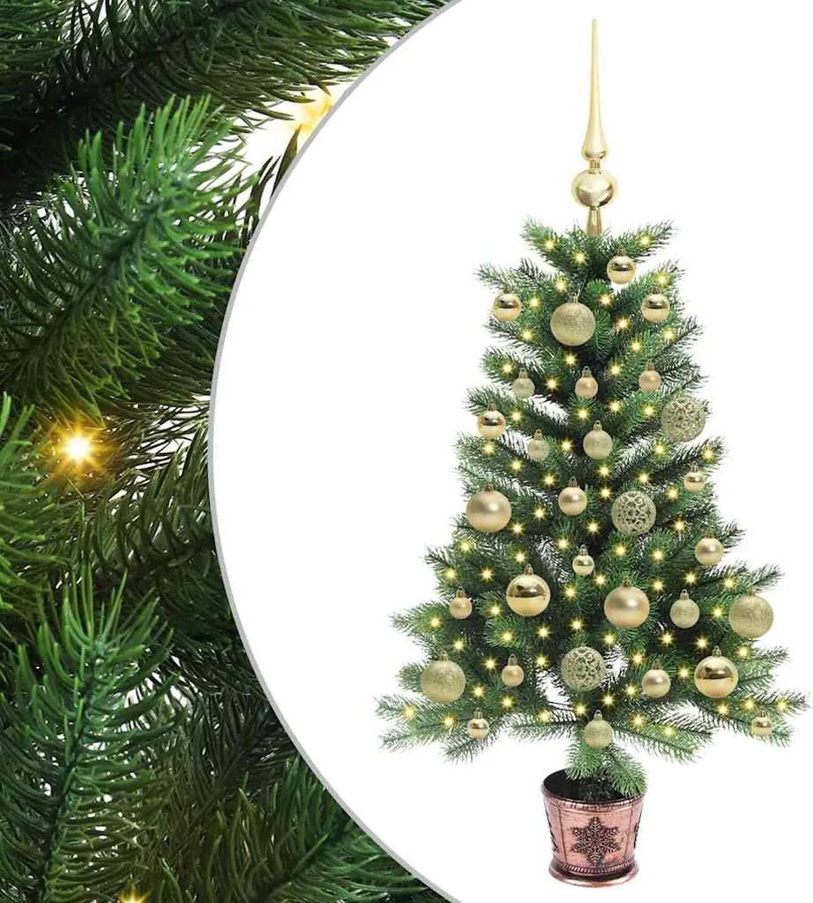 vidaXL Brad de Crăciun cu 150 LED cu suport Verde 90 cm PE