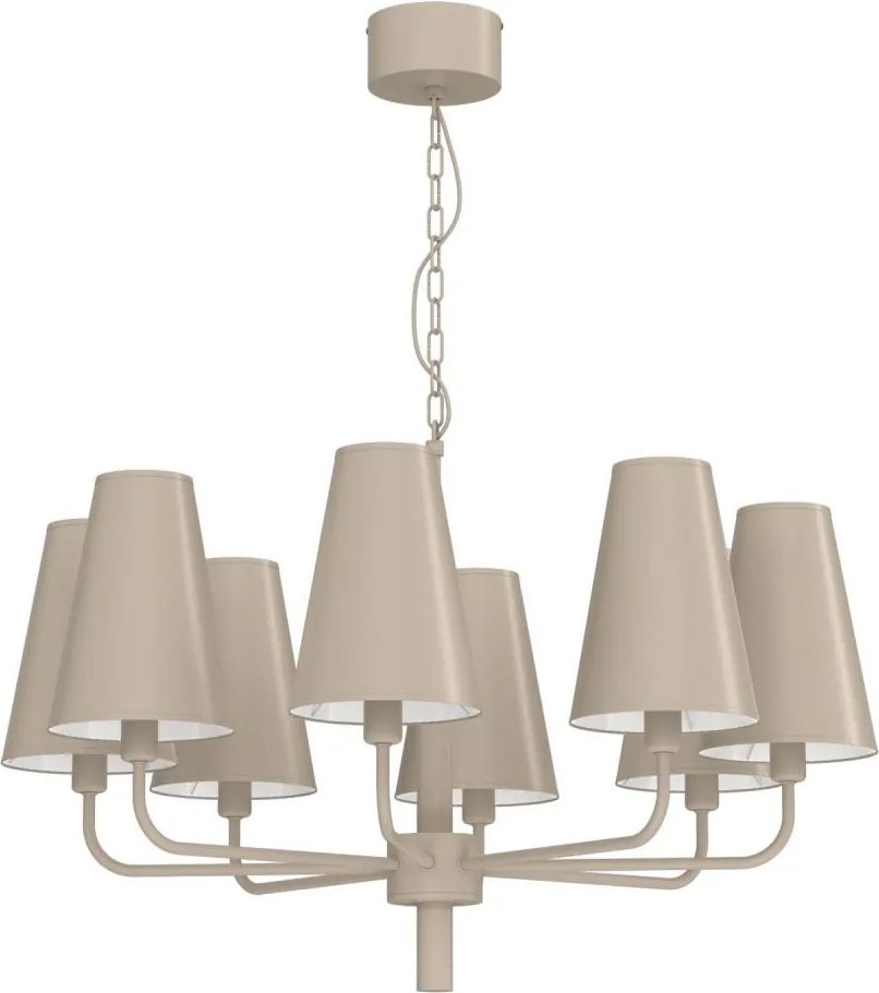 Candelabru suspendat pe lanț TORTOLA 8xE14/15W/230V bej
