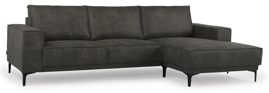 Colțar gri antracit cu tapițerie din imitație de piele (colț pe partea dreaptă) Copenhagen – Scandic