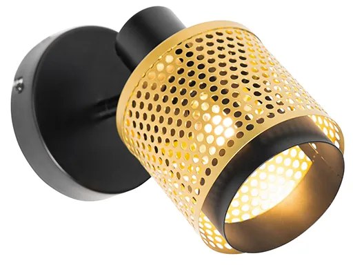 Spotlight industrial negru cu auriu - Kayden