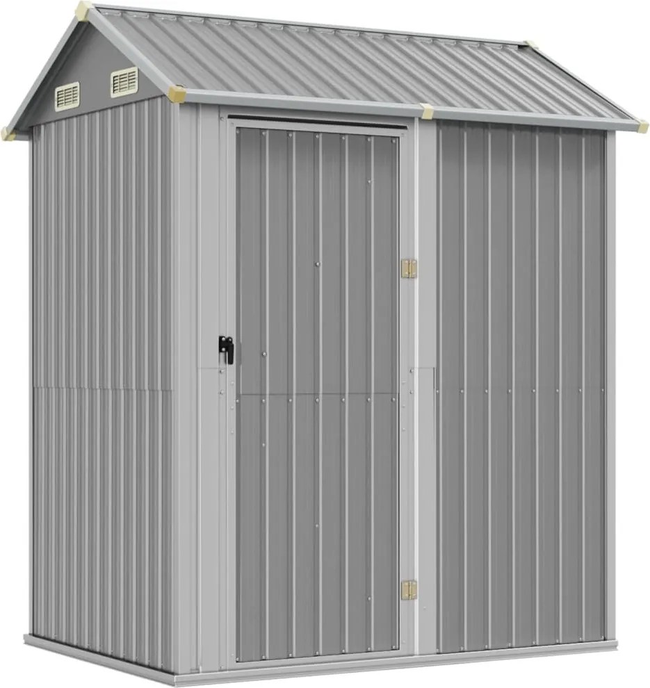 vidaXL Șopron de grădină gri deschis 192x152,5x237 cm, oțel galvanizat