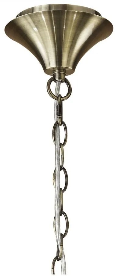 Candelabru elegant cu 6 brate Tiffany alama antique/ abajur soft bronz