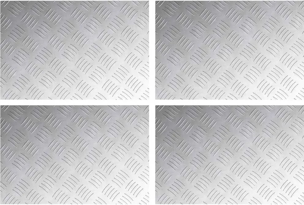 vidaXL Trepte Dreptunghiular 4 pcs Argintiu 60 x 40 cm Aluminiu