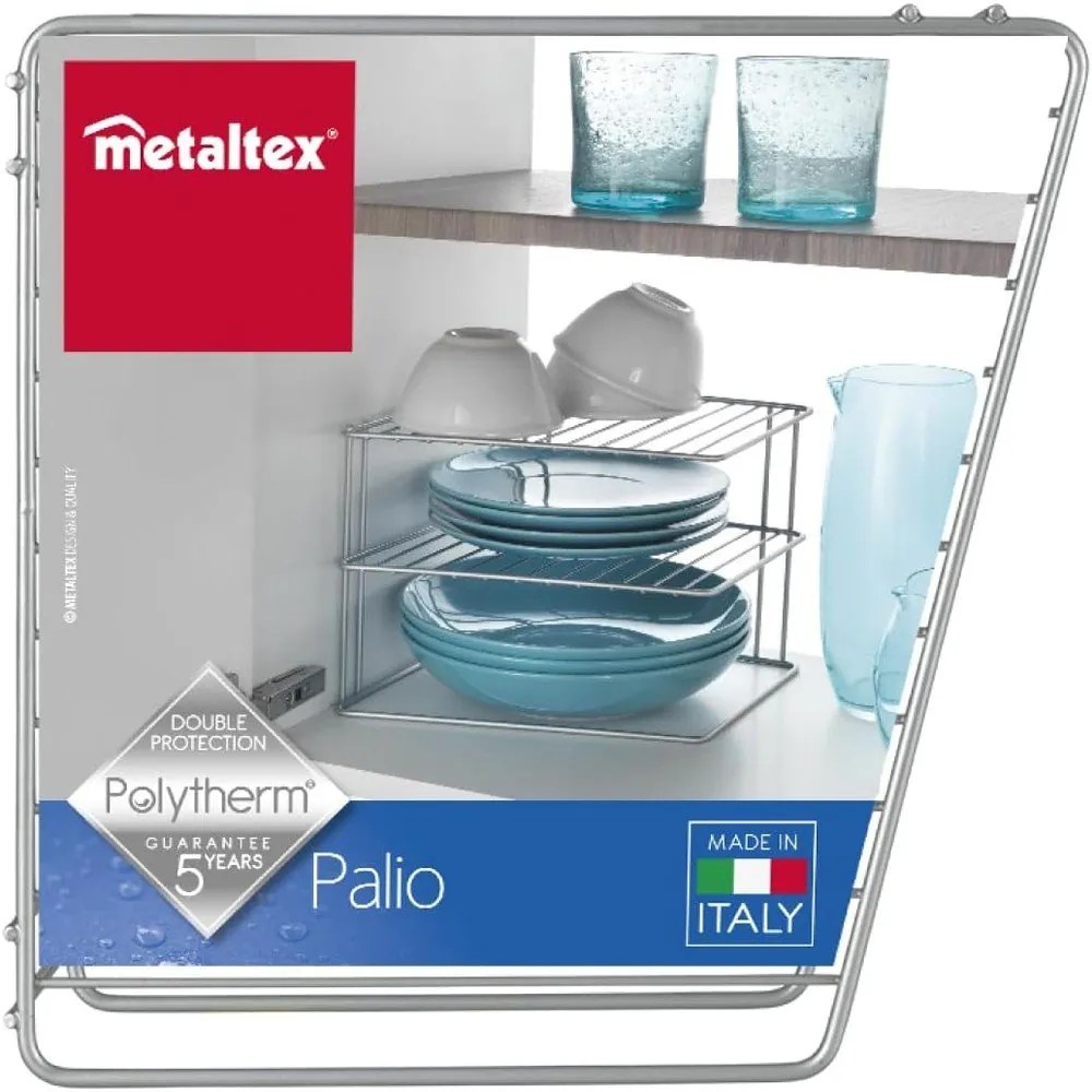 Raft suplimentar argintiu din oțel 25x25 cm Palio – Metaltex