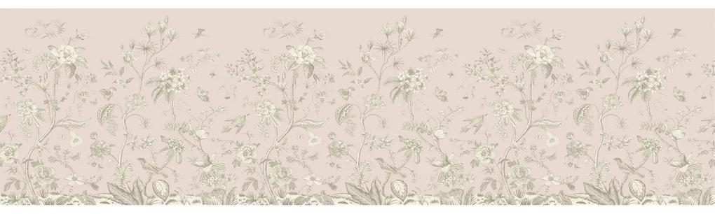 Bordură autocolantă Old graphic florals, 500  x 13,8 cm